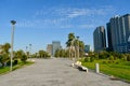 Park on Lech and Maria Kaczynski Boulevard in Batumi, Georgia Royalty Free Stock Photo