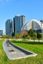 Park on Lech and Maria Kaczynski Boulevard in Batumi, Georgia Royalty Free Stock Photo