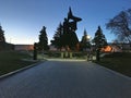 Park of the Leninist Komsomol. Memorial to the liberators of Donbass. Avenue of Heroes. Sights of the city of Donetsk.