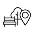 Park location, park, location, tree fully editable vector icon