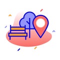 Park location, park, location, tree fully editable vector icon