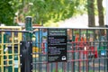 A park in London closed because of the coronavirus.