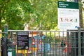 A park in London closed because of the coronavirus.