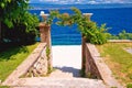 Park on Lungomare seafront walkway in Lovran Royalty Free Stock Photo