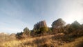 Park in Mexico Sierra de Organos with large rock formations in desert environment in Sombrerete Zacatecas Royalty Free Stock Photo