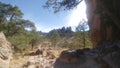 Park in Mexico Sierra de Organos with large rock formations in desert environment in Sombrerete Zacatecas Royalty Free Stock Photo