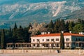 The park Milocer, Villa, beach Queen. Near the island of Sveti Stefan in Montenegro.