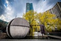 Park and modern buildings at the Harbourfront in Toronto, Ontario. Royalty Free Stock Photo