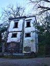 Park of the Monsters, Sacred Grove, Garden of Bomarzo. Leaning house and alchemy Royalty Free Stock Photo