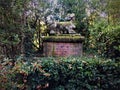 Park of the Monsters, Sacred Grove, Garden of Bomarzo. Sphinx, vegetation and alchemy