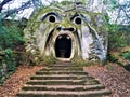 Park of the Monsters, Sacred Grove, Garden of Bomarzo. Orcus mouth and alchemy