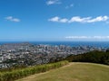 Park in the mountains with view of Diamondhead and the city of H Royalty Free Stock Photo