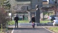 In a park near the monument to Academician Likhachev in Sofia, Bulgaria