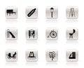 Park objects and signs icons