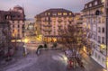 Park and old buildings, Geneva, Switzerland - HDR Royalty Free Stock Photo