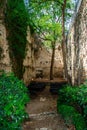 Park in the old town of Girona. Catalonia