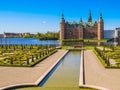 Park and Palace Frederiksborg Slot, Hillerod, Denmark Royalty Free Stock Photo