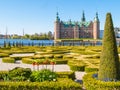 Park and Palace Frederiksborg Slot, Hillerod, Denmark Royalty Free Stock Photo