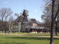 Park on Palic Lake on a sunny day in the spring