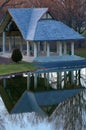 Park Pavilion With Reflection in Pond Royalty Free Stock Photo
