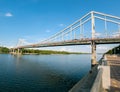 Park pedestrian bridge across the Dnipro River to Trukhanov Island
