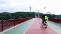 Park pedestrian bridge over the Dnieper River, which connects the central part of Kiev with the park area and the beaches of