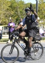 A Park Policeman on bicycle patrols during the Labor Day Festivalin Greenbelt, Marylandke patrol Royalty Free Stock Photo