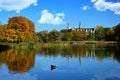 Park with a pond at the Castle