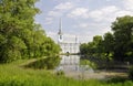 The Park and pond near the Church of Peter and Paul