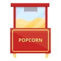 Park popcorn cart icon, cartoon style Royalty Free Stock Photo