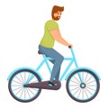 Park ride bike icon, cartoon style Royalty Free Stock Photo