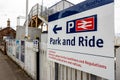 Park and ride sign at a ScotRail railway station