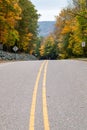 Park Road headed down from Granite Peak ski area in Rib Mountain State Park, Wausau, Wisconsin in October Royalty Free Stock Photo