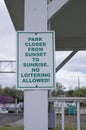 Park sign for operating hours Royalty Free Stock Photo