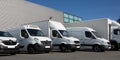 park society specialized delivery small trucks van Royalty Free Stock Photo