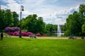 Park with a source, Wiesbaden, Germany Royalty Free Stock Photo