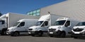 Park society specialized delivery with small trucks and van Royalty Free Stock Photo