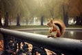 Park squirrel. Generate Ai Royalty Free Stock Photo