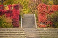 Park staircase detail in Vienna autumn Royalty Free Stock Photo