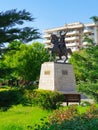 Park and statue of Mihai Viteazu in Giurgiu, Romania Royalty Free Stock Photo