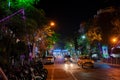 Park street is decorated with diwali lights for the occassion of Diwali, deepabali or deepavali