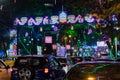 Park street is decorated with diwali lights for the occassion of Diwali, deepabali or deepavali