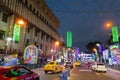 Park street is decorated with diwali lights for the occassion of Diwali, deepabali or deepavali