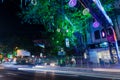 Park street is decorated with diwali lights for the occassion of Diwali, deepabali or deepavali