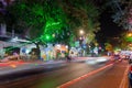 Park street is decorated with diwali lights for the occassion of Diwali, deepabali or deepavali