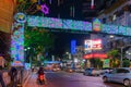 Park street is decorated with diwali lights for the occassion of Diwali, deepabali or deepavali