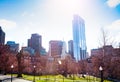 Park Street Evangelical Church in Boston Common Royalty Free Stock Photo