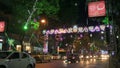 Park street is decorated with diwali lights for the occassion of Diwali, deepabali or deepavali.