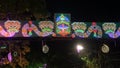 Park street is decorated with diwali lights for the occassion of Diwali, deepabali or deepavali.