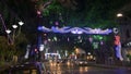 Park street is decorated with diwali lights for the occassion of Diwali, deepabali or deepavali.